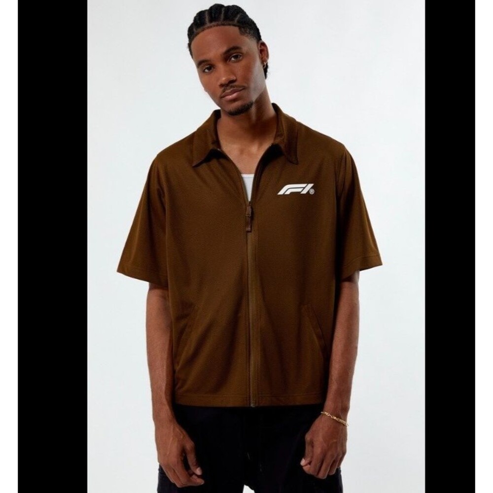 Formula 1 PacSun Logo Zip Camp Shirt Size Small NWT New with tags